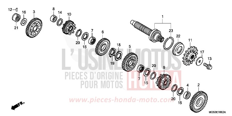 TRANSMISSION (NC700XD) (COUNTERSHAFT) for NC700X Dual Cluth ABS MAGNA RED (R201) from 2012